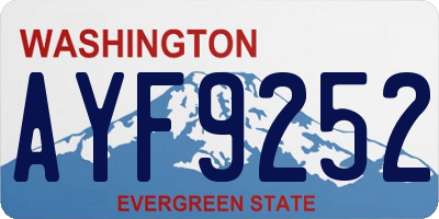 WA license plate AYF9252