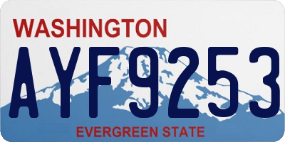 WA license plate AYF9253