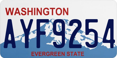 WA license plate AYF9254