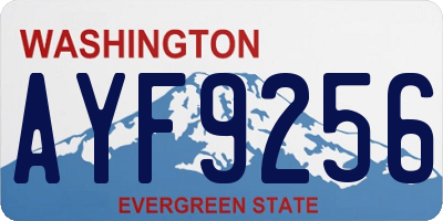 WA license plate AYF9256