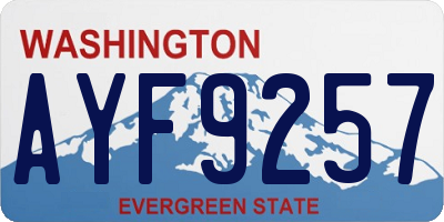 WA license plate AYF9257