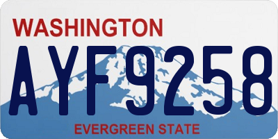 WA license plate AYF9258