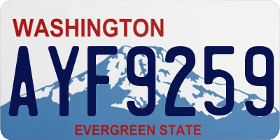 WA license plate AYF9259