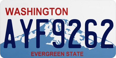 WA license plate AYF9262