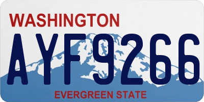 WA license plate AYF9266