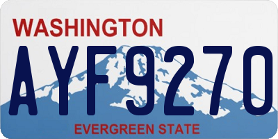 WA license plate AYF9270