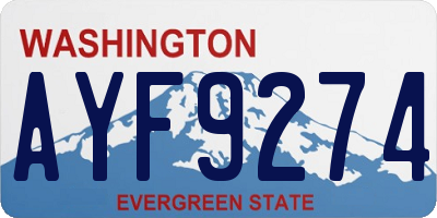WA license plate AYF9274