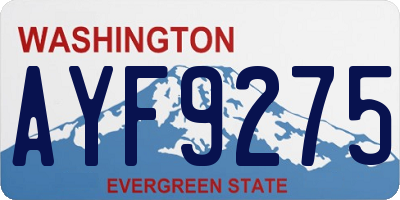 WA license plate AYF9275