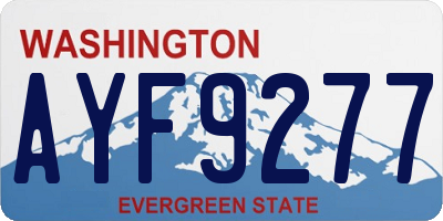 WA license plate AYF9277