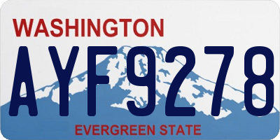 WA license plate AYF9278