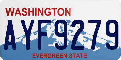 WA license plate AYF9279