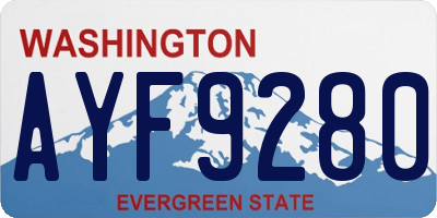 WA license plate AYF9280