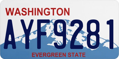 WA license plate AYF9281