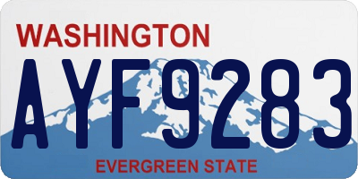 WA license plate AYF9283
