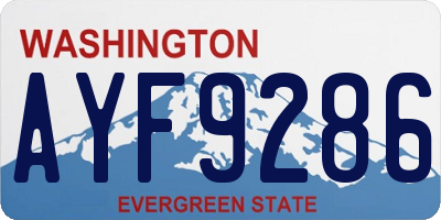 WA license plate AYF9286