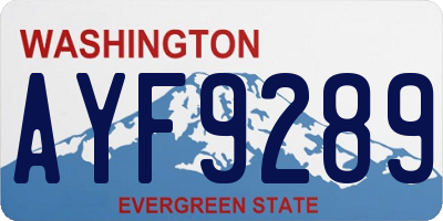 WA license plate AYF9289
