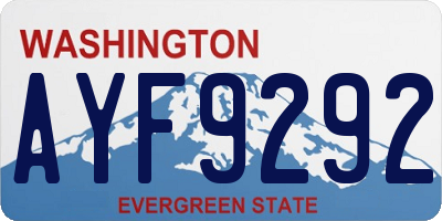 WA license plate AYF9292