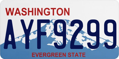 WA license plate AYF9299