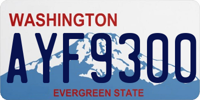 WA license plate AYF9300