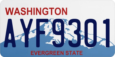 WA license plate AYF9301