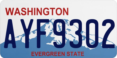 WA license plate AYF9302