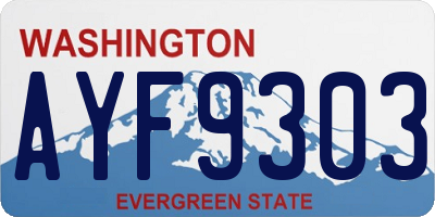 WA license plate AYF9303