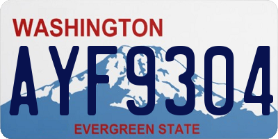 WA license plate AYF9304