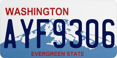 WA license plate AYF9306
