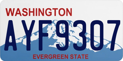 WA license plate AYF9307
