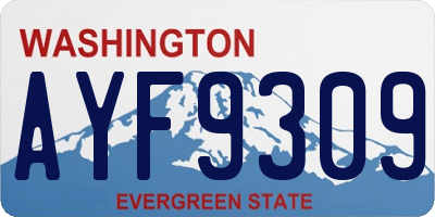 WA license plate AYF9309