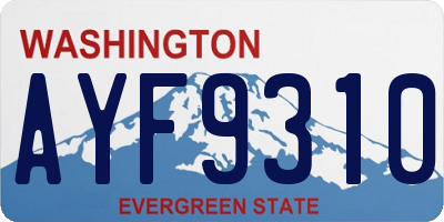 WA license plate AYF9310