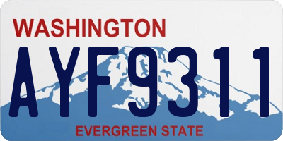 WA license plate AYF9311