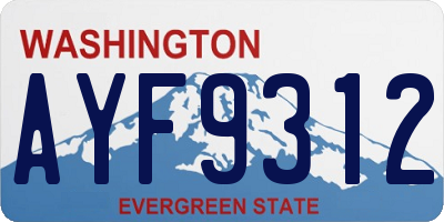 WA license plate AYF9312