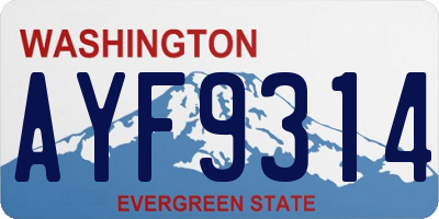 WA license plate AYF9314