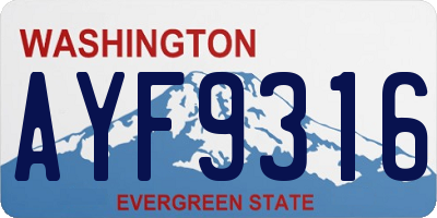 WA license plate AYF9316
