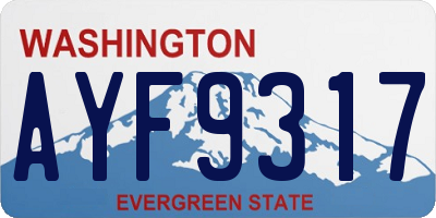 WA license plate AYF9317