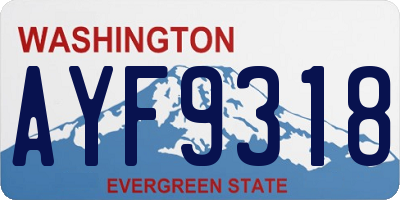 WA license plate AYF9318