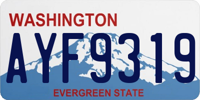 WA license plate AYF9319