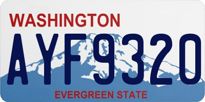 WA license plate AYF9320