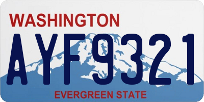 WA license plate AYF9321