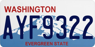 WA license plate AYF9322