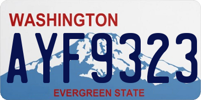 WA license plate AYF9323