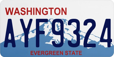 WA license plate AYF9324