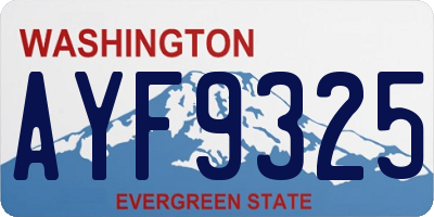 WA license plate AYF9325