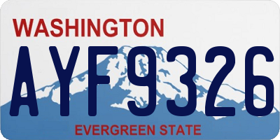 WA license plate AYF9326