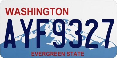 WA license plate AYF9327