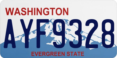 WA license plate AYF9328