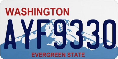 WA license plate AYF9330
