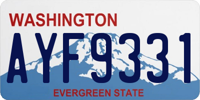 WA license plate AYF9331