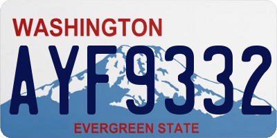 WA license plate AYF9332